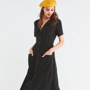 Polka Dot Midi Shirt-Dress | Urban Outfitters | Gently Used